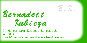 bernadett kubicza business card